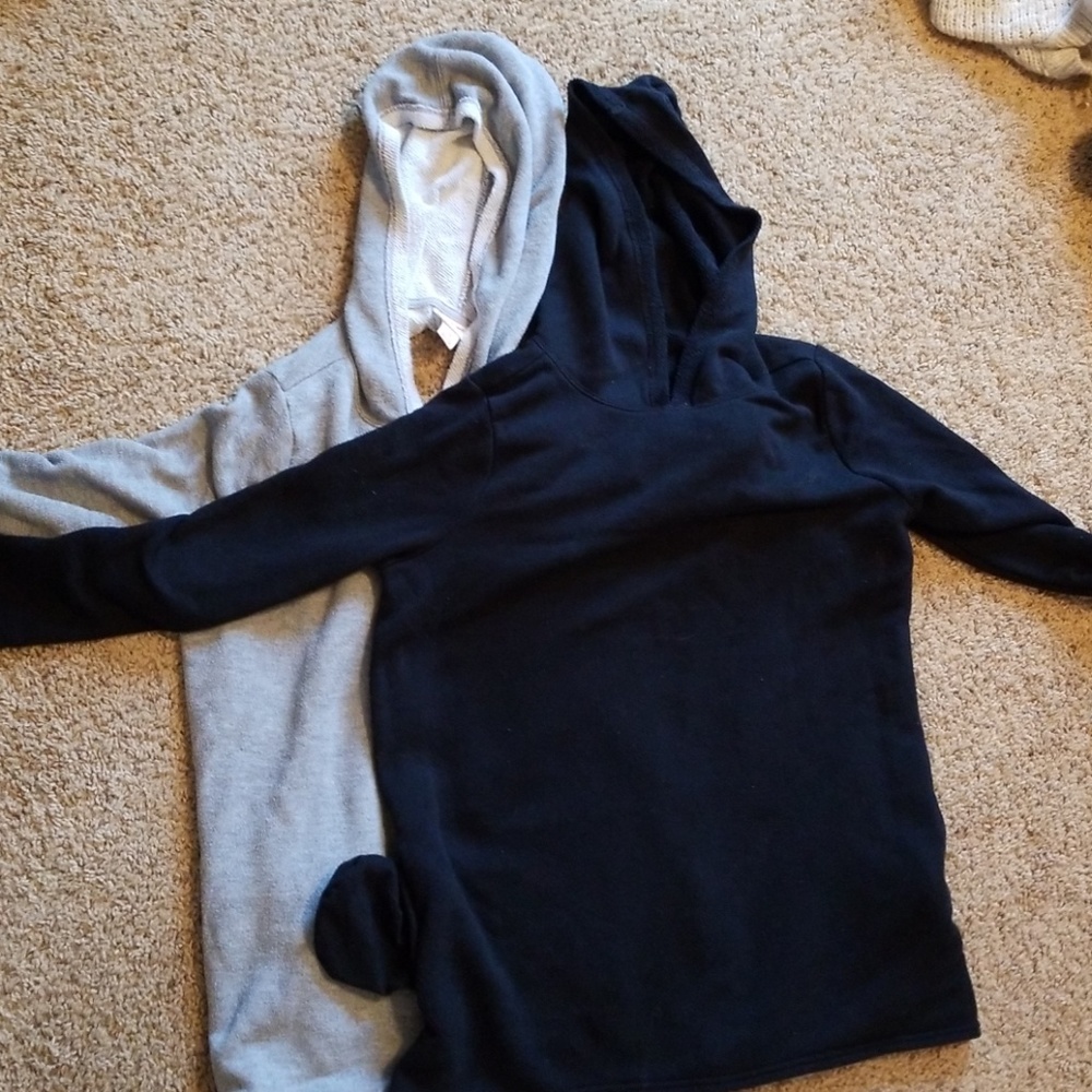 Pair Mossimo tunic hoodies. Open back. Workout